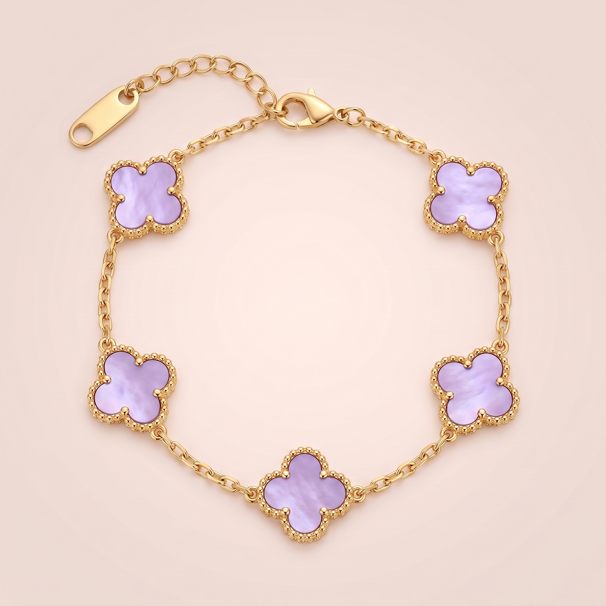 Bracelet Trèfle Lavande
