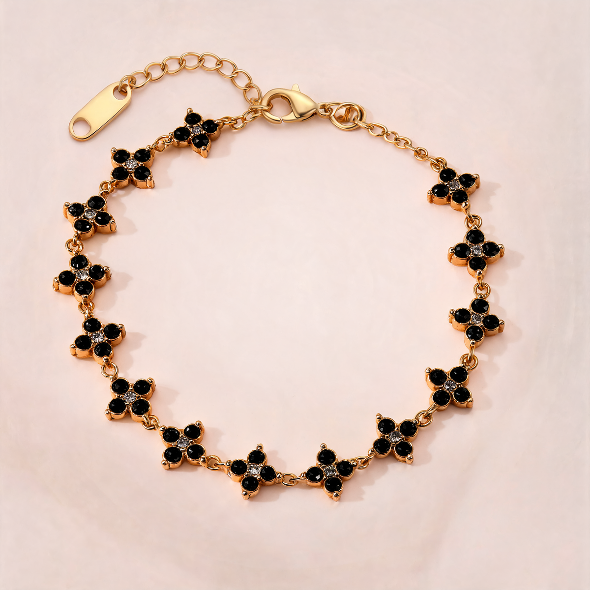 Bracelet Fleurs Pointues Noir