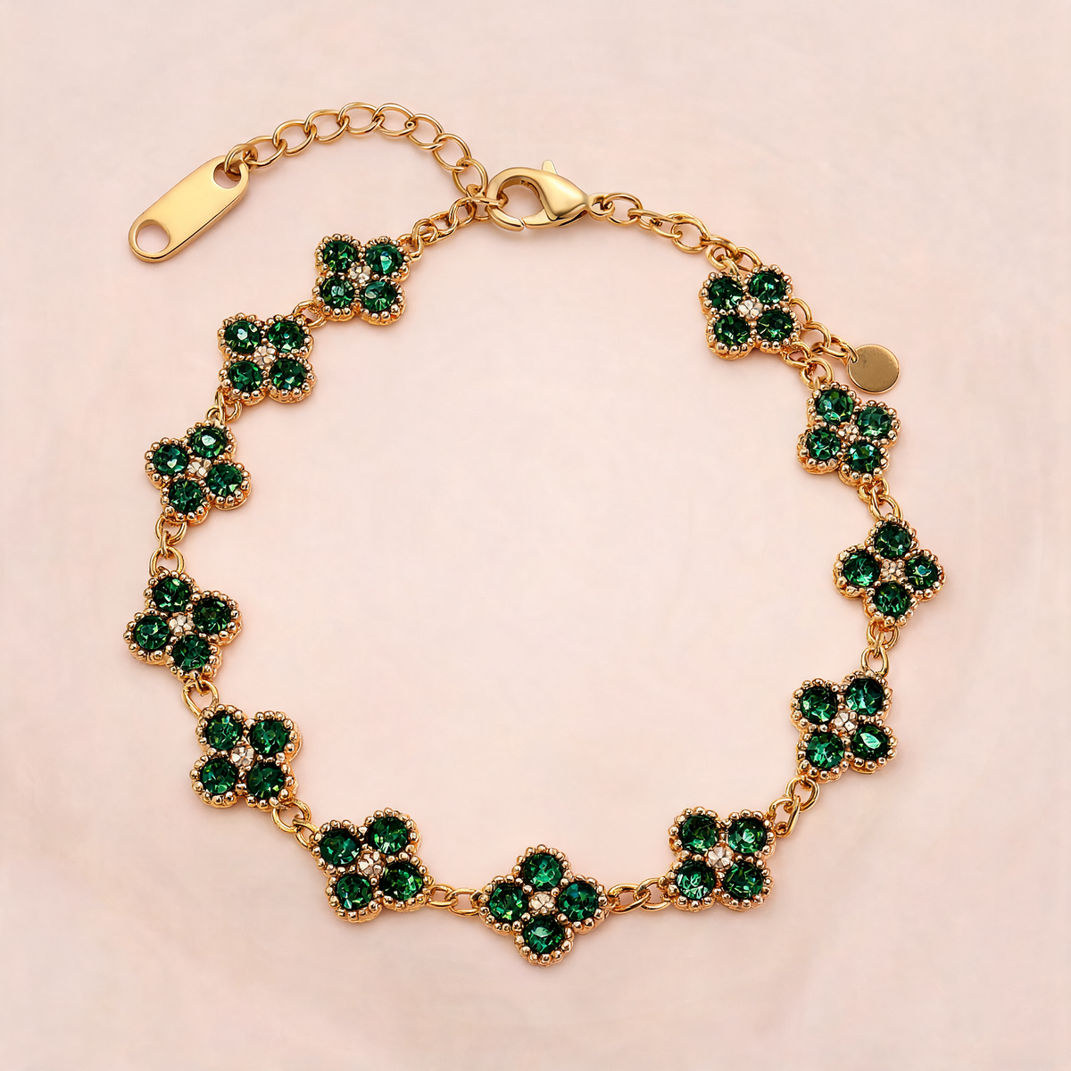 Bracelet Fleuri Vert Sapin