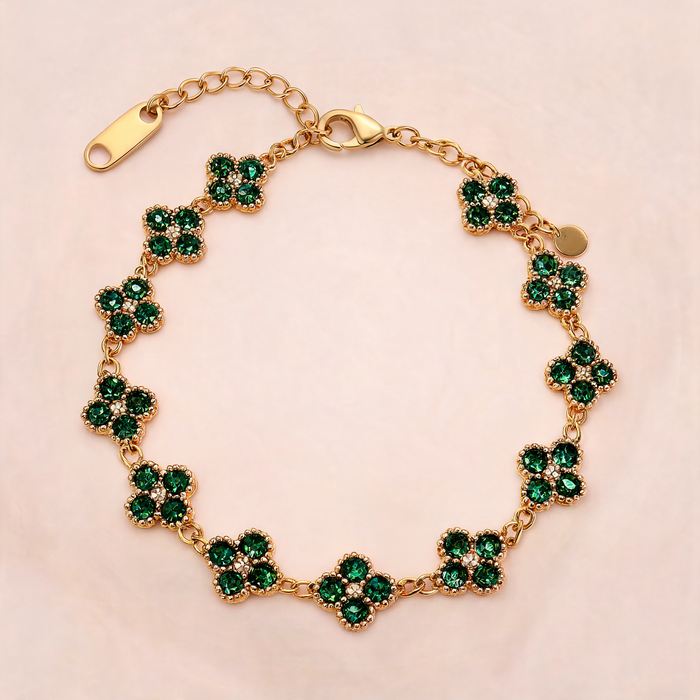 Bracelet Fleuri Vert Sapin