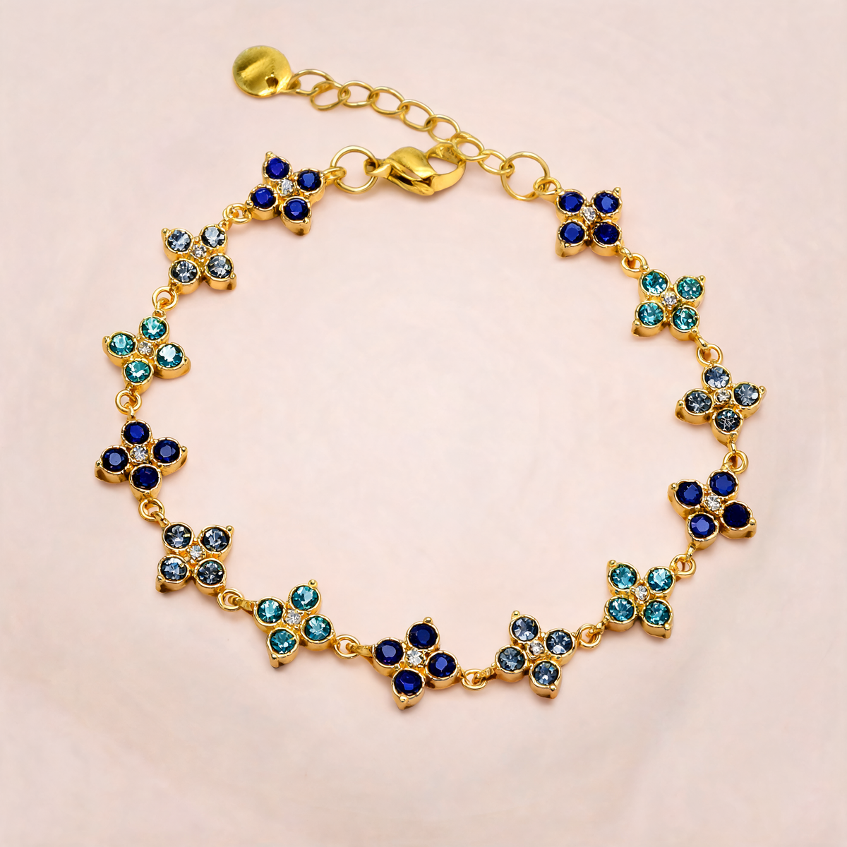Bracelet Fleurs Pointues Bleu & Turquoise