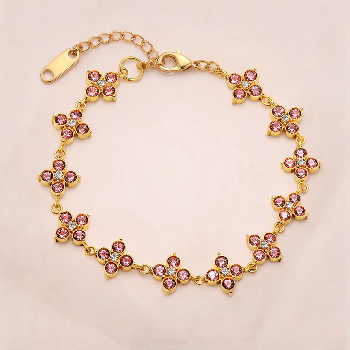 Bracelet Trèfle Rose Poudré