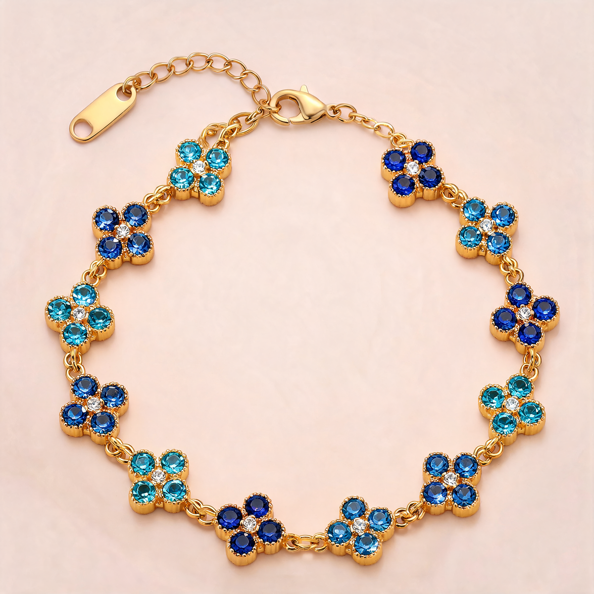 Bracelet Fleuri Bleu & Turquoise
