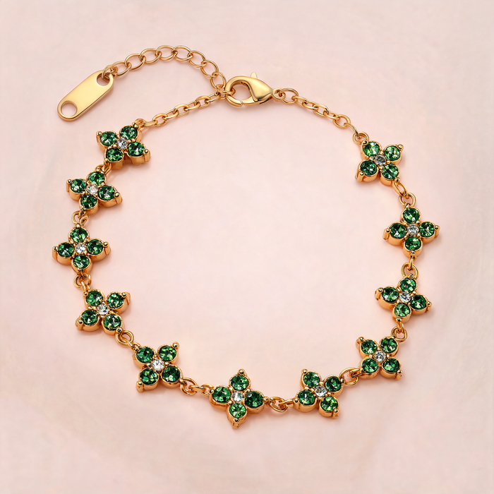 Bracelet Fleurs Pointues Vert
