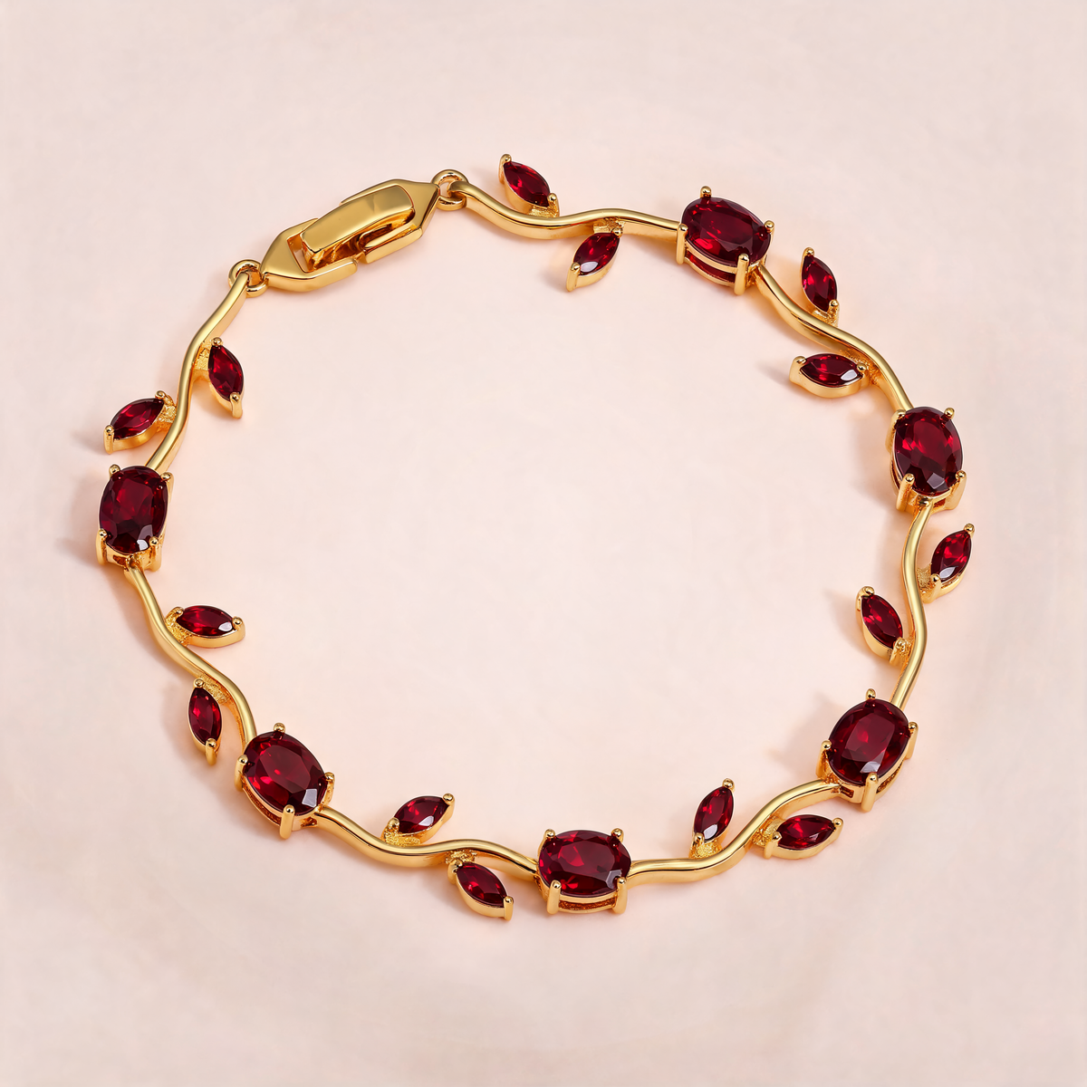 Bracelet Précieux Rouge Rubis