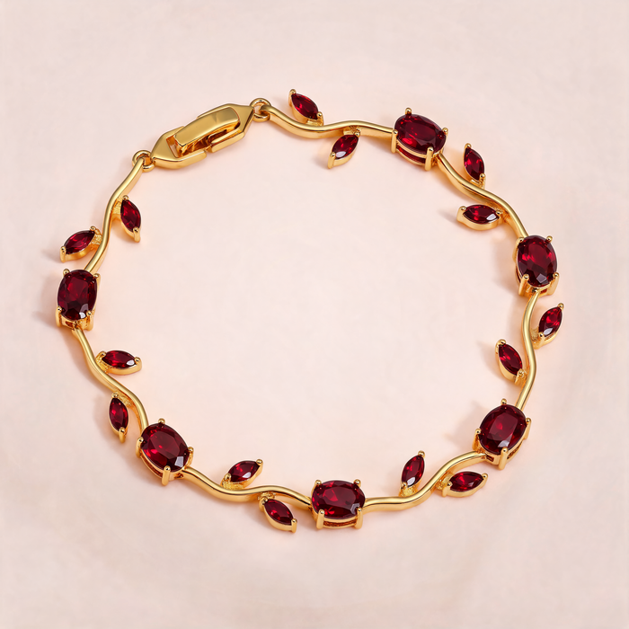 Bracelet Précieux Rouge Rubis