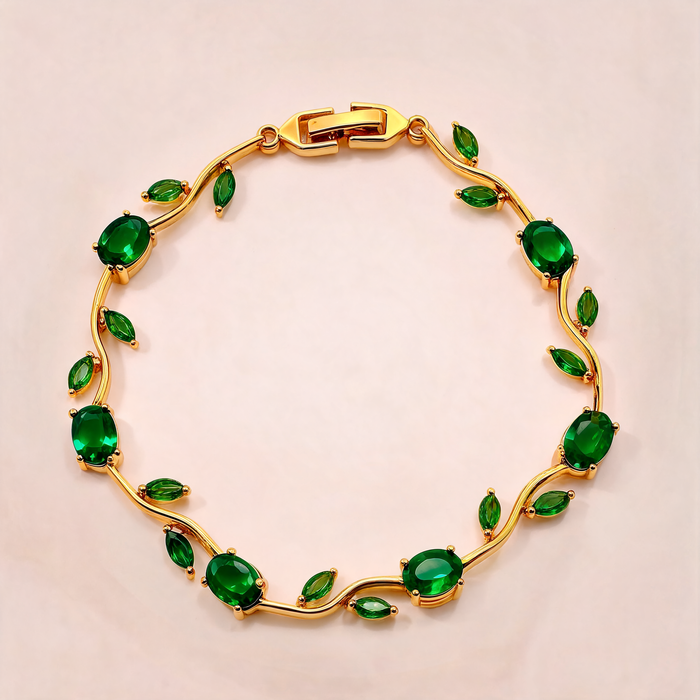 Bracelet Précieux Vert Émeraude