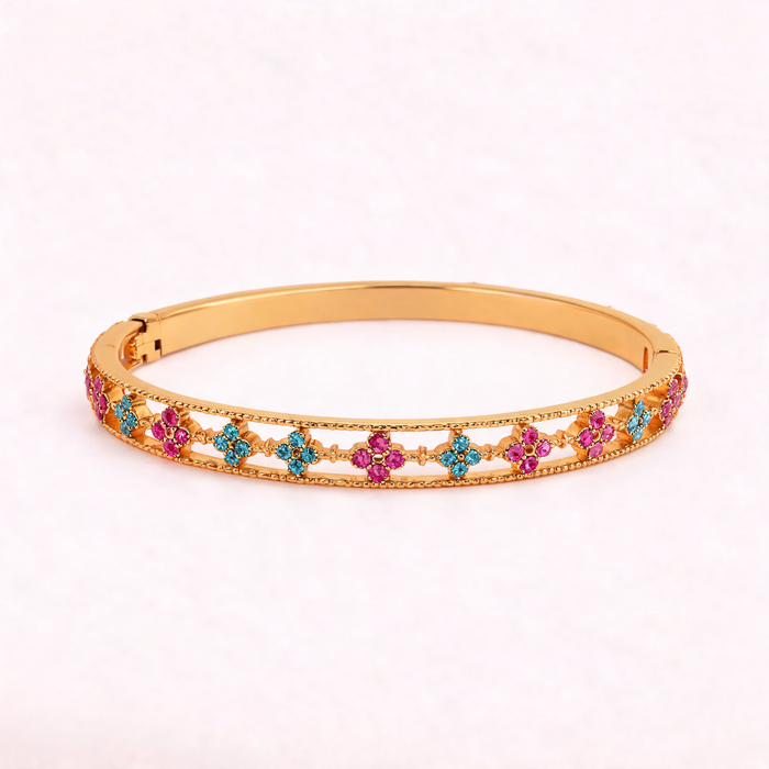 Jonc Fleuri Rose & Turquoise