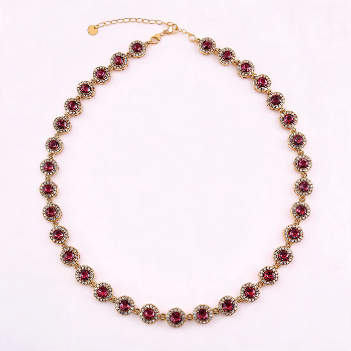 Collier Parure Rose Violet