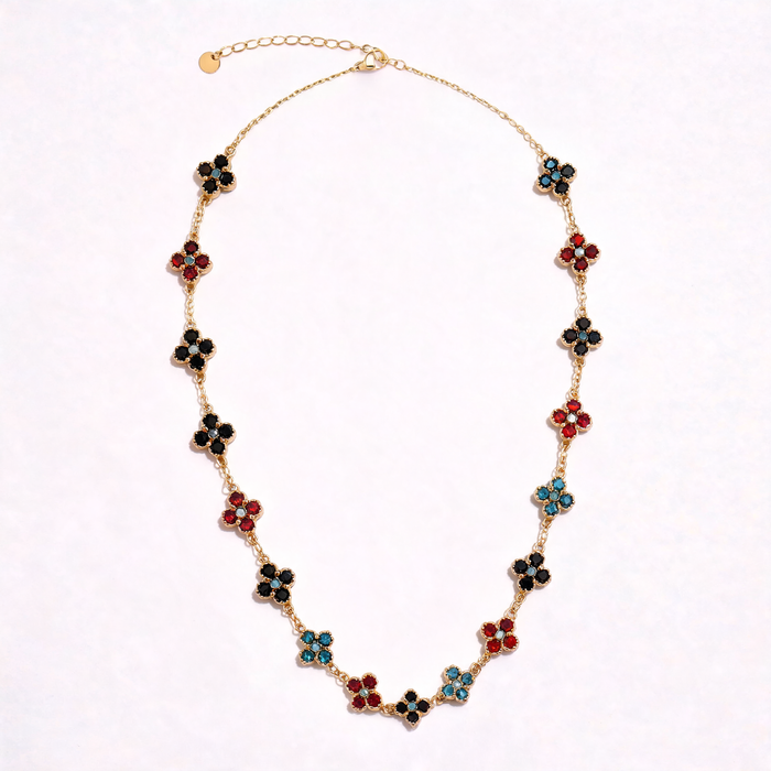 Collier Fleuri Pointu Multicolore