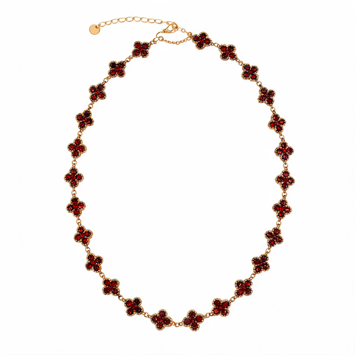 Collier Fleuri Bordeaux