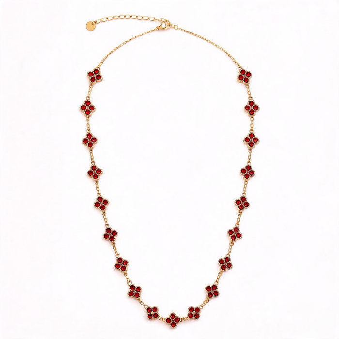 Collier Fleuri Rouge