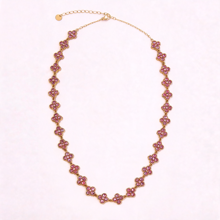 Collier Fleuri Rose