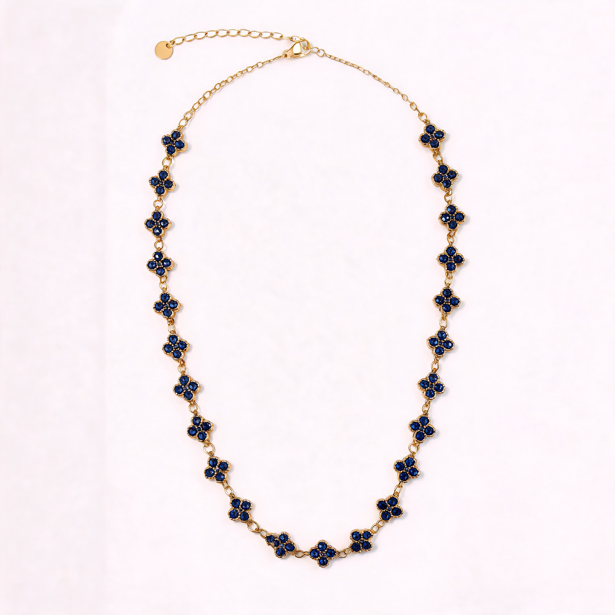 Collier Fleuri Bleu Nuit