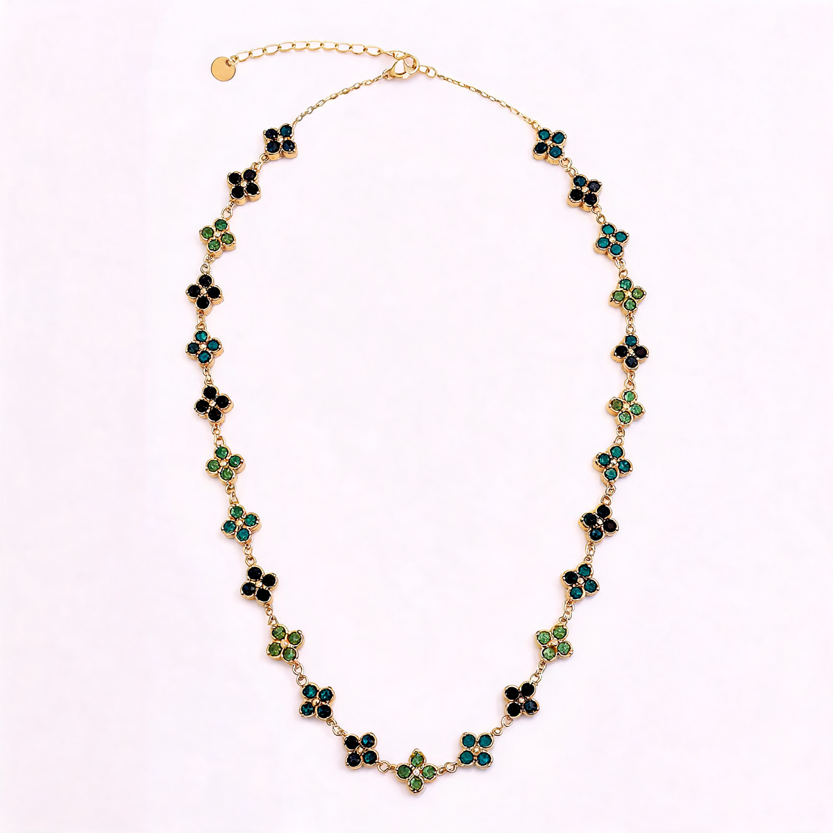 Collier Fleuri Vert & Noir